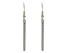 Load image into Gallery viewer, Dangle L Crystal Flute Earrings - Silver
