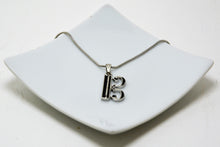 Load image into Gallery viewer, Alto Clef Viola Necklace - Silver with Black Accents
