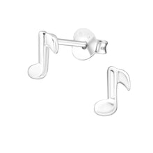 Load image into Gallery viewer, 925 Sterling Silver Mini Eighth Note Earrings
