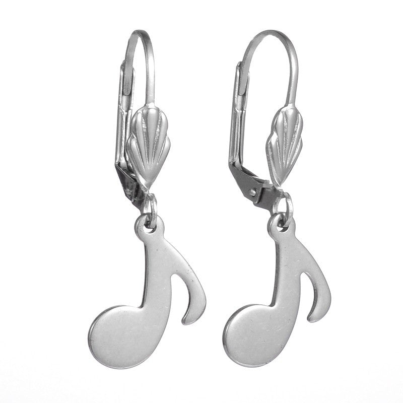 Lever Back Eighth Note Earrings