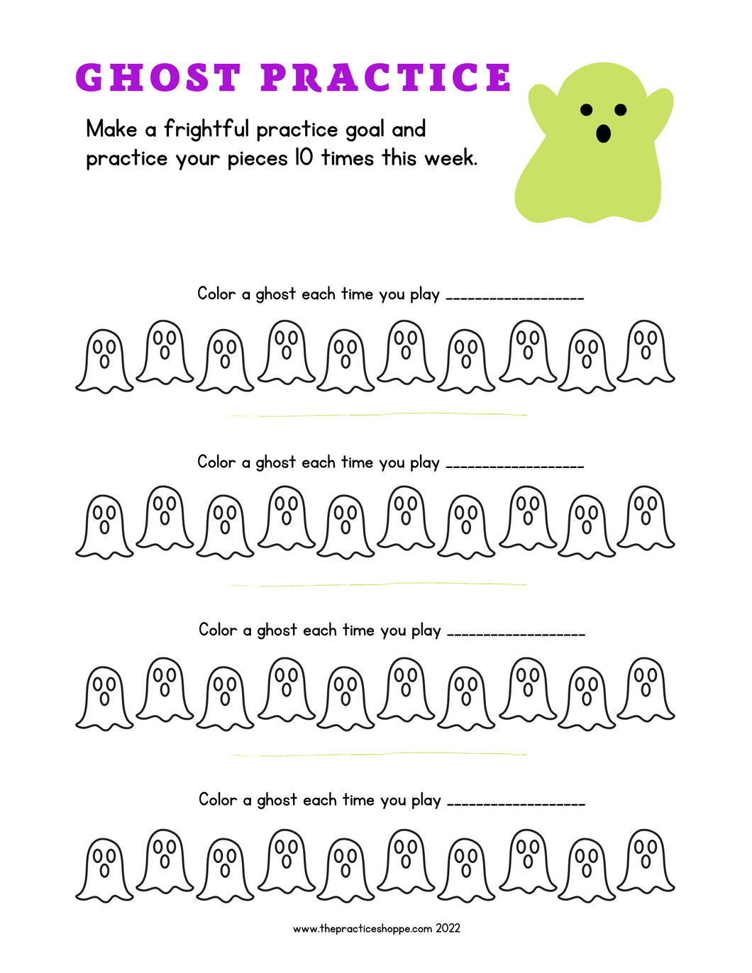 Ghost Practice Chart (digital download)
