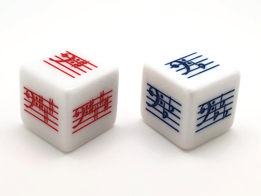 Key Signature Dice - Bass Clef - Sharps/Flats - set of 2