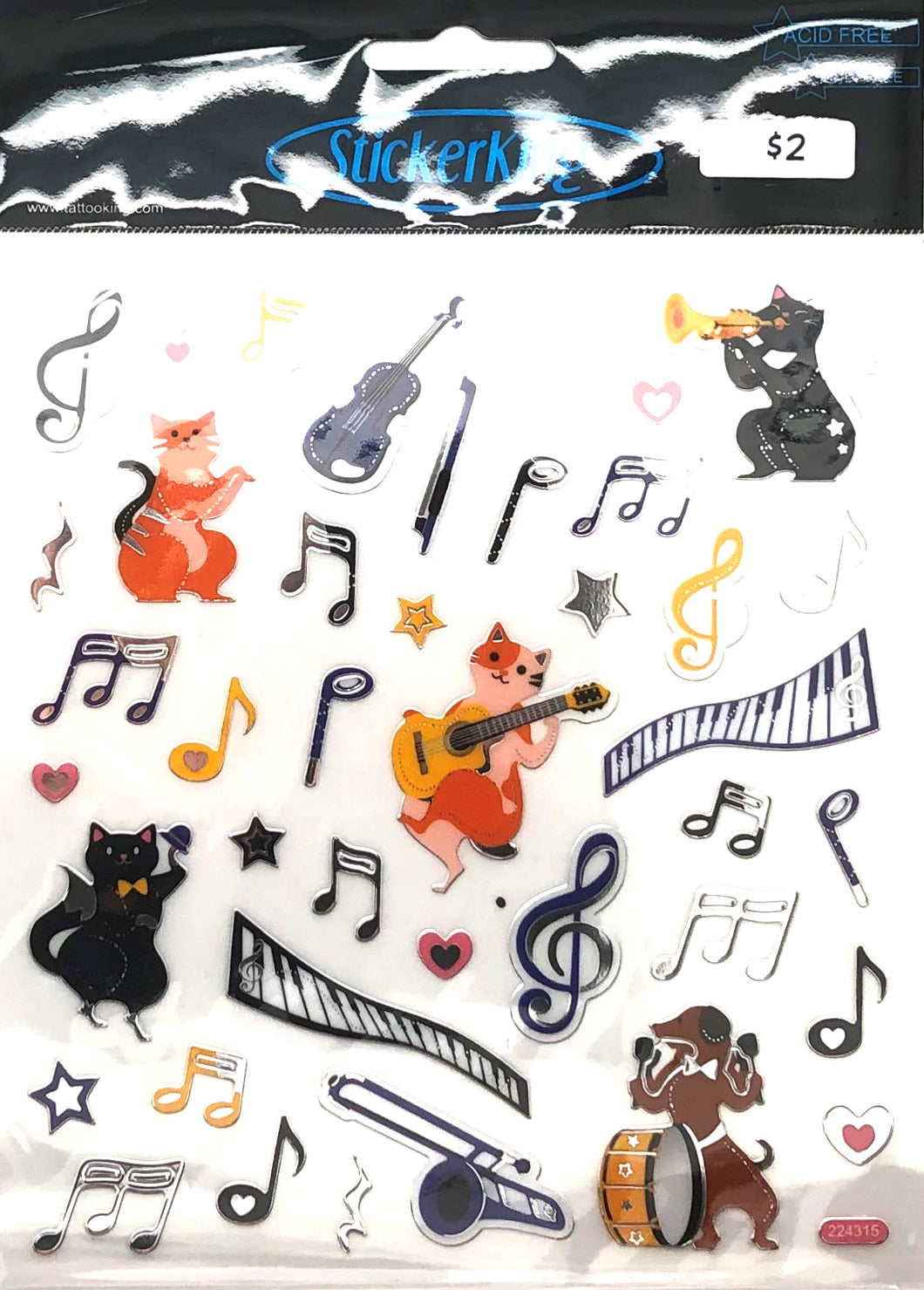 StickerKing Music Notes and Instruments Shiny Stickers