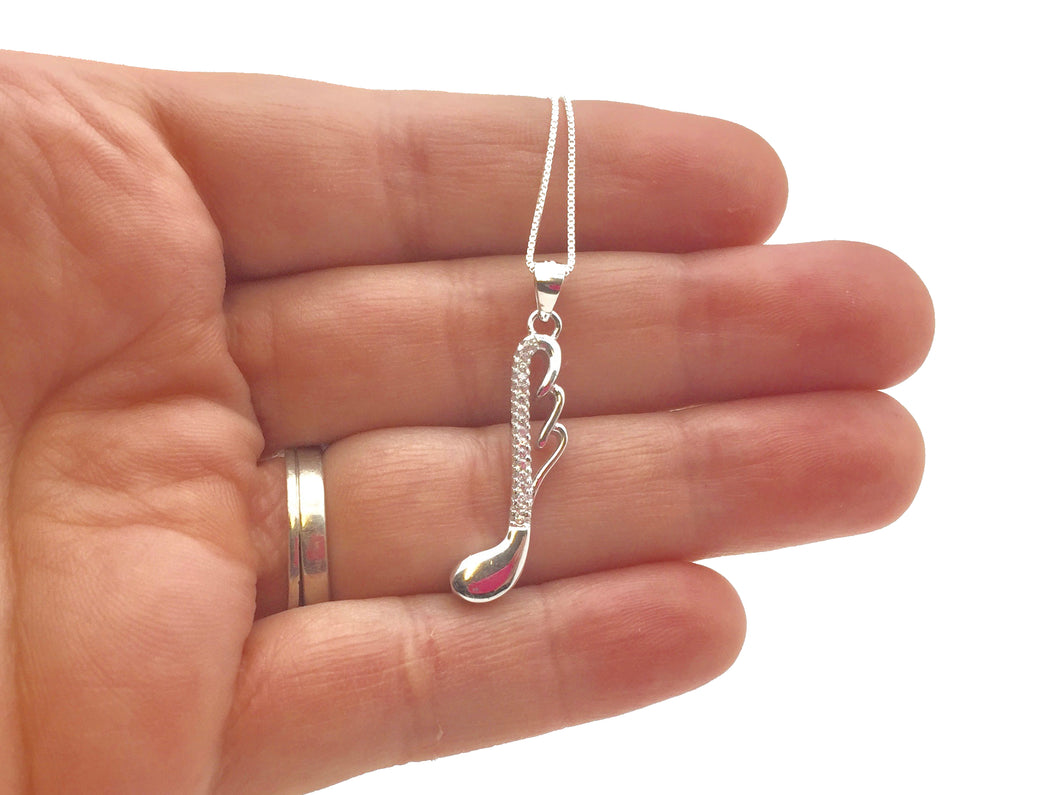 925 Sterling Silver 32nd Note Swirl Necklace