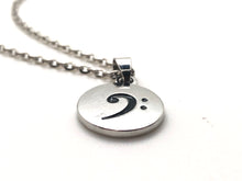 Load image into Gallery viewer, Bass Clef Circle Pendant Necklace
