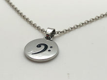 Load image into Gallery viewer, Bass Clef Circle Pendant Necklace

