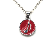 Load image into Gallery viewer, Eighth Note Red Circle Necklace
