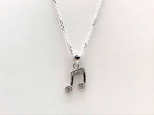 Load image into Gallery viewer, 925 Sterling Silver Two-Eighth Notes CZ Necklace
