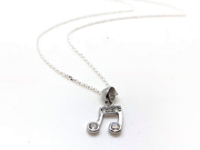 Load image into Gallery viewer, 925 Sterling Silver Two-Eighth Notes CZ Necklace
