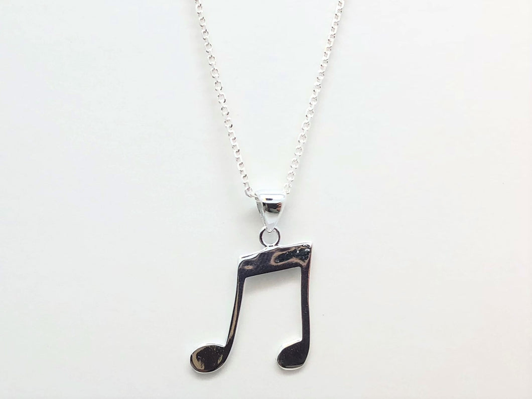 925 Sterling Silver Two-Eighth Notes Necklace