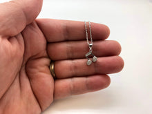Load image into Gallery viewer, 925 Sterling Silver Two-Eighth Notes CZ Necklace
