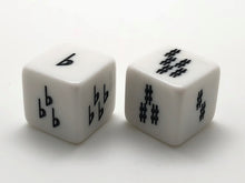 Load image into Gallery viewer, Key Signature Dice - No Clef - Sharps/Flats - Set of 2
