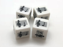 Load image into Gallery viewer, 25 mm Middle C Five Finger Pattern Music Dice - Set of 4
