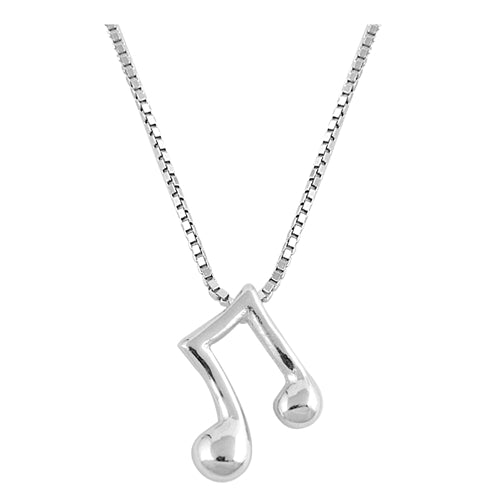 925 Sterling Beamed Eighth Note Necklace