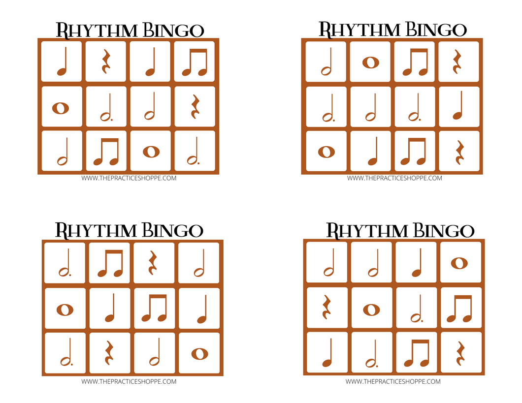Brown Rhythm Dice Mini Bingo (digital download)