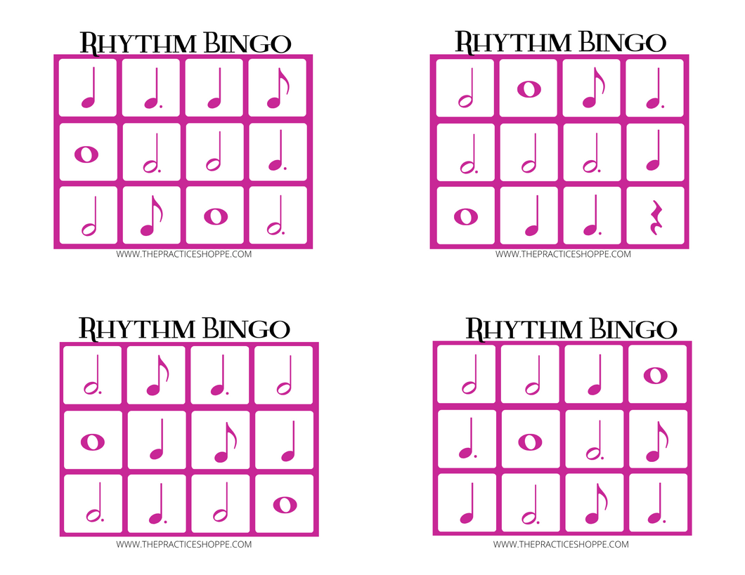 Dark Pink Rhythm Dice Mini Bingo (digital download)