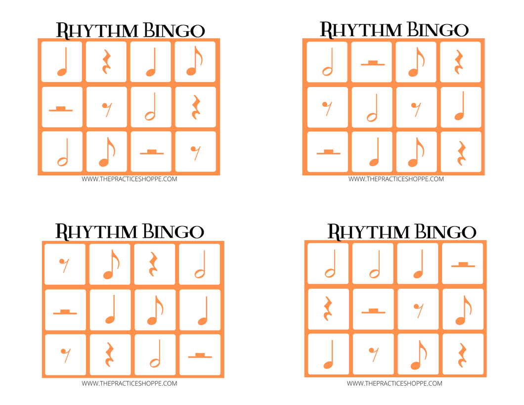 Orange Rhythm Dice Mini Bingo (digital download)