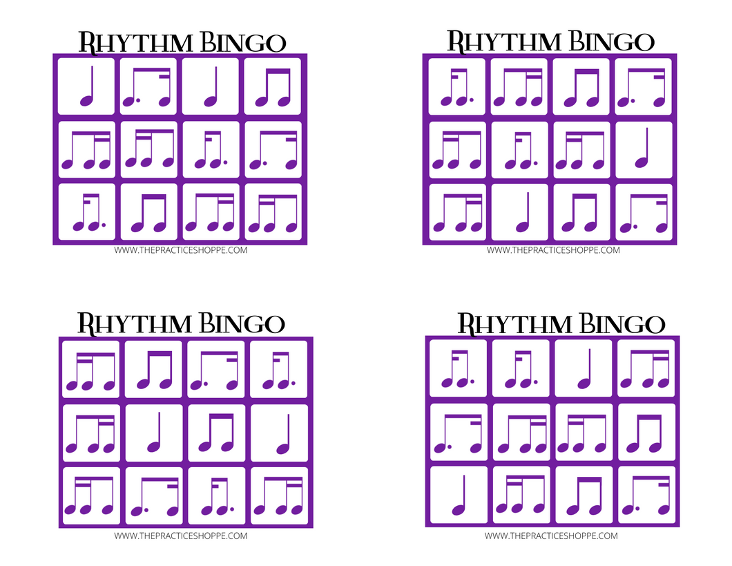 Purple Rhythm Dice Mini Bingo (digital download)