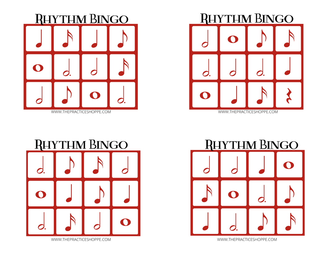 Red Rhythm Dice Mini Bingo (digital download)