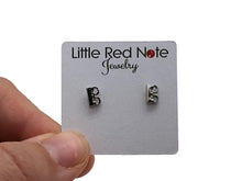 Load image into Gallery viewer, Stud Earrings Alto Clef Viola Silver
