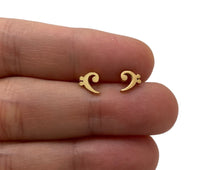 Load image into Gallery viewer, Stainless Steel Post Earrings Bass Clef - Gold
