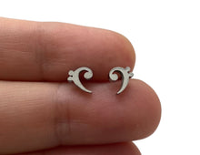 Load image into Gallery viewer, Stainless Steel Post Earrings Bass Clef - Silver
