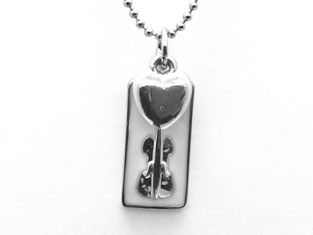 Violin Necklace White