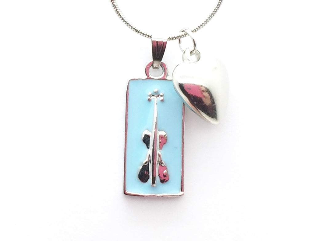 Violin Necklace Blue