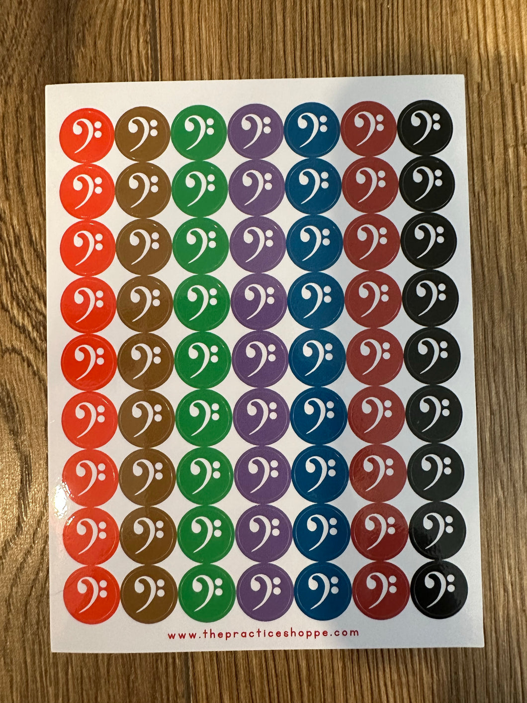 PS Sheet Clef Colorful Bass Clef Stickers