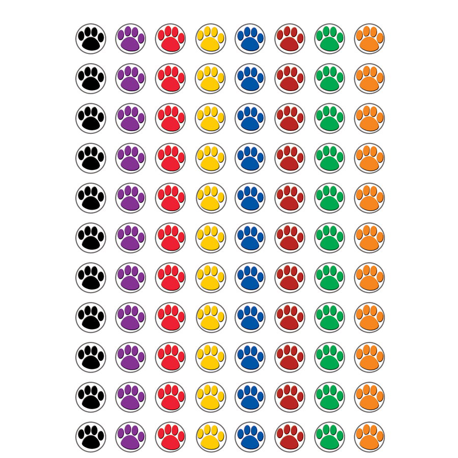 TCR Colorful Paw Print Mini Stickers