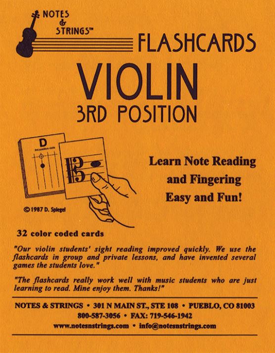 Violin - 3rd Position - Regular Laminated Flashcards